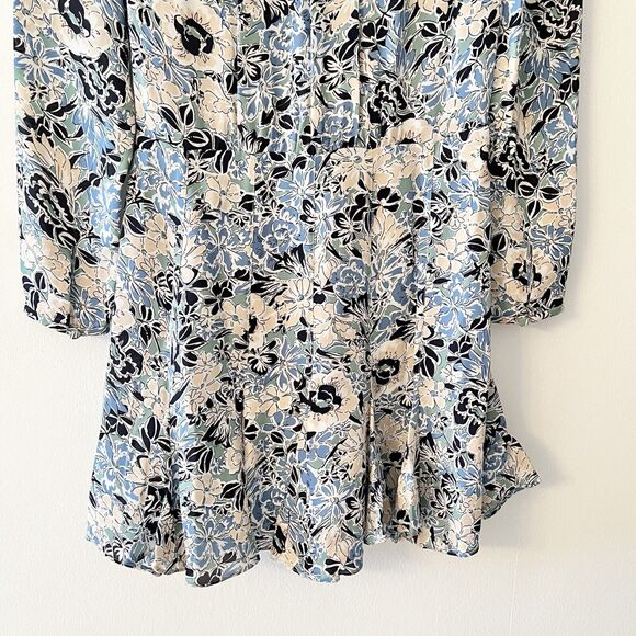 Veronica Beard Riggins Floral Silk Button Front Shift Dress- Size 0 (XS) - Picture 10 of 13